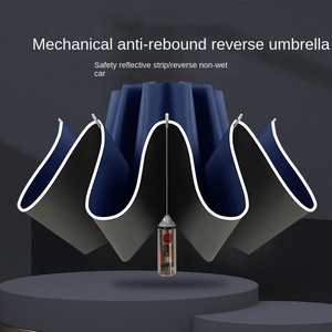 <b>Automatic</b> Mechanical <b>Umbrella</b> 10 Bone Reverse Windproof UV Protection Three-fold Men's Business Bumping Cloth Printed <b>Umbrella</b> - Product Image 2