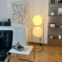 Lampe décorative LED circulaire rétro 2026 en métal et verre, lumière froide et chaude, style moderne et postmoderne, pour chambre et hôtel, culot E27