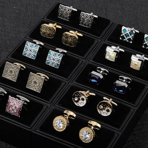 Gemelos franceses para hombre Unisex Crystal Shirt Cuff Studs con caja de regalo para <span class=keywords><strong>traje</strong></span> o ropa formal - Product Image 3