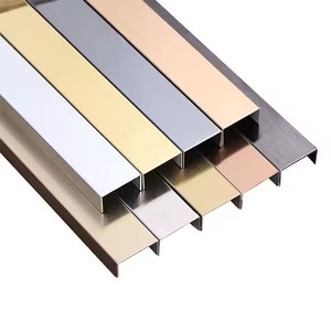 Profils d'extrusion en <span class=keywords><strong>laiton</strong></span>/aluminium en forme de U - Bordure de <span class=keywords><strong>carrelage</strong></span> imperméable, installation facile pour hôtel, appartement, bureau, sol - Product Image 2