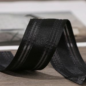 Ruban en satin irisé de luxe de haute qualité, 2,5 cm, lignes cousues, pour la décoration de boîtes de cadeaux de mariage ou de Noël, 50 yards/rouleau - Product Image 6