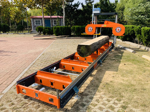Scierie à bande portable certifiée CE de 36 pouces, moteur à essence de 27 CV, <span class=keywords><strong>machine</strong></span> à <span class=keywords><strong>bois</strong></span> horizontale avec remorque pour utilisation agricole - Product Image 3