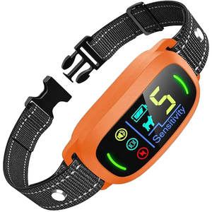 <span class=keywords><strong>Collar</strong></span> de entrenamiento de perro antiladridos con pantalla LCD recargable por USB a prueba de agua colores personalizados <span class=keywords><strong>collar</strong></span> de descarga eléctrica de plástico - Product Image 1