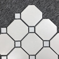 Carrelage mural de salle de bains, de haute qualité, mosaïque en céramique octogonale blanche, sol antidérapant de cuisine et de salle de bains