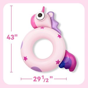 Flotador Inflable de PVC con Forma de Unicornio para Niños, Anillo de Natación - MAKE WAVES - Product Image 6