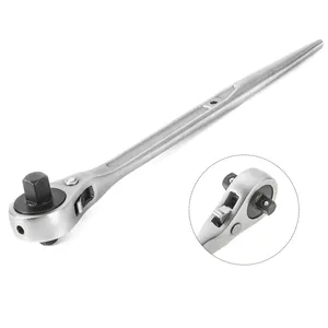 Chrome plated quick release long handle scaffold spud dual head 1/2 3/8 ratchet spanner socket wrench ratchet handle