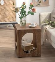 Table basse de rangement en bois massif de style minimaliste moderne DISHI, design portable, meubles de salon