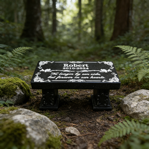 Placa Conmemorativa de Resina Personalizable <span class=keywords><strong>para</strong></span> Banco - Nombre/Fecha/<span class=keywords><strong>Cita</strong></span> Grabable, Diseño Floral Ornamentado, Ideal <span class=keywords><strong>para</strong></span> Tributo en el Jardín - Product Image 3