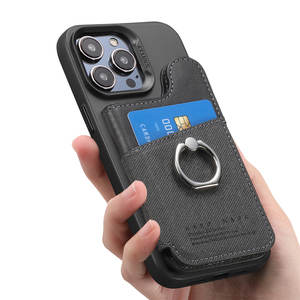 Funda de Piel Sintética de Lujo para Tarjetas de Crédito con Bloqueo RFID y Soporte de Anillo para Modelos iPhone 13-17 Air - Product Image 1