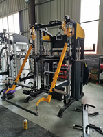 Máquina Smith Comercial Todo en Uno, Entrenador Funcional, Power Rack, Equipo Multigimnasio con Sistema de Poleas de Doble Cable