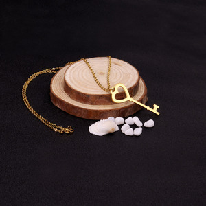 Collar con Colgante en Forma de Llave Chapado en Oro de 18K, Joyería de Acero Inoxidable, Regalo para Enamorados, Collar con Corazón - Product Image 6