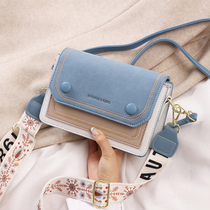 New <b>candy</b>-colored wide and narrow double shoulder straps fashionable Korean style trendy and high-quality small square bag - Product Image 5