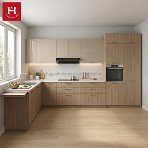 HAPPY HOUSES Mueble <span class=keywords><strong>de</strong></span> <span class=keywords><strong>Cocina</strong></span> Ahorrador <span class=keywords><strong>de</strong></span> Espacio con Mesa <span class=keywords><strong>de</strong></span> Comedor Extraíble y Despensa Esquinera Giratoria, Conjunto Moderno Personalizado en Forma <span class=keywords><strong>de</strong></span> L - Product Image 5