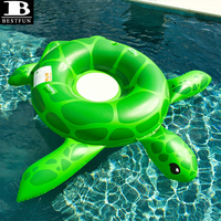 Bouée gonflable géante en forme de tortue avec fond en maille, en PVC épaissi, avec poignées, pour adultes et enfants, idéale pour les fêtes aquatiques