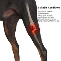 Genouillère pour chien avec harnais pour l'arthrose de l'articulation rotulienne, la déchirure du ligament croisé inférieur et la douleur au membre arrière, avec bande de soutien réfléchissante
