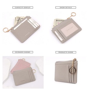Cartera de cuero PU con llavero y cordón protector, funda portátil para pasaporte y tarjetas, tarjetero con compartimento para fotos - Product Image 6