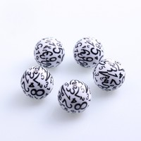20mm yeni Gumball moda tıknaz katı baskı numarası boncuk takı kolye yapımı için akrilik boncuk