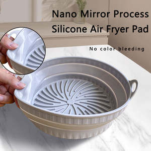 Pieghevole No-Stick tonda pentola in Silicone riutilizzabile pieghevole stuoia forno per <span class=keywords><strong>friggitrice</strong></span> lavastoviglie strumento di cottura sicuro per pasticceria - Product Image 4