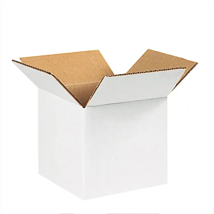 Customized 3/5 layer plain white kraft corrugated cardboard carton shipping hard packaging boxes for moving