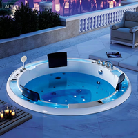 Baignoire de massage à remous intégrée de style moderne, ronde, pour deux personnes, écologique, avec cascade à bulles d'air, vente en gros