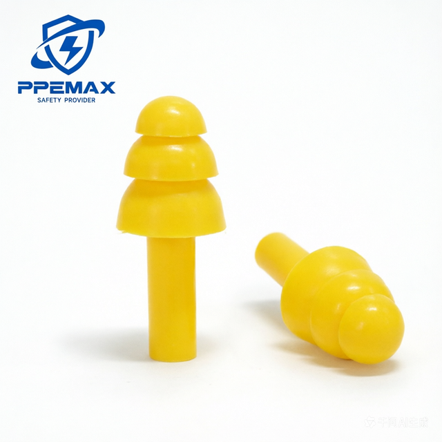 Soft CE EN352-2/ANSI S3.19-1974 Certified Pure Silicone Reusable Earplugs with 32dB SNR  Push-In Design Blue