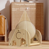 Structure d'escalade verticale pour chat en corde de coton, avec boule à gratter, modèle ours et éléphant mignon, jouet pour chat à roulement autonome pour le nettoyage des griffes