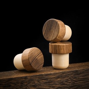 <span class=keywords><strong>Bouchon</strong></span> de verre à <span class=keywords><strong>vin</strong></span> réutilisable en forme de T en bois de hêtre avec logo personnalisé en liège durable pour bouteille et <span class=keywords><strong>carafe</strong></span> - Product Image 3