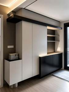 Modern Wooden <b>Wall</b>-<b>Mounted</b> TV Cabinet Contemporary Living Room Furniture with <b>Shoe</b> <b>Rack</b> Features - Product Image 6