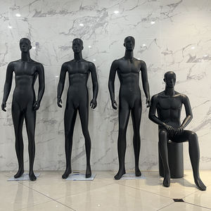 Yeni ayakta oturan adam kukla ekran tam vücut kas erkekler için mankenler fiberglas mat siyah erkek manken giyim mağazası - Product Image 3