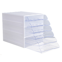 Organizador de Archivos Ecológico para Oficina, Caja de Almacenamiento con Cajones, Organizador de Escritorio de Plástico para Oficina en Casa