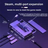 Station d'accueil 7 en 1 en alliage d'aluminium pour Steam Deck/ROG Ally RJ45 4K pour HDMI HUB Double USB 3.2 Ports USB C OLED Steam