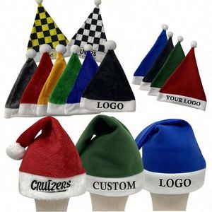 Gorro de Santa Claus con Diseño de Logotipo Personalizado, Bordado, de Fieltro, Terciopelo Grueso, para Adultos y Niños, Opciones Multicolores - Product Image 6