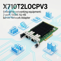 Adaptateur Ethernet filaire pour serveur Intel 10GbE X710-TM2, PCIe 3.0x8, carte d'interface réseau 2 ports RJ-45, en stock