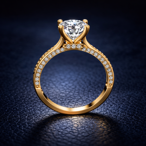 Bijoux Luster, bagues de fiançailles et de mariage de luxe en or 10K/14K/18K avec diamants de laboratoire VVS, taille brillant rond, bijoux personnalisés pour femmes - Product Image 2