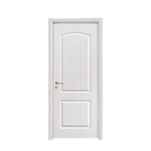 Porte d'entrée moderne en bois composite PVC, panneaux intérieurs blancs, pré-montés, âme pleine en MDF, surface finie ignifuge pour - Product Image 4