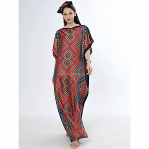 PROMISTAR Ensemble Kaftan Deux <span class=keywords><strong>Pièces</strong></span> en Polyester Respirant pour <span class=keywords><strong>Femme</strong></span> avec Robe Imprimée et Foulard, <span class=keywords><strong>Boubou</strong></span> Africain - Product Image 6