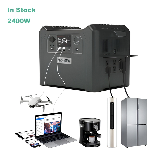 Outdoor 110v 220v 2400w Lifepo4 Lithium Battery Solar Generator Camping Power Banks Portable Power Station