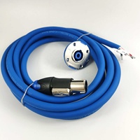 Cable de Alimentación Profesional Azul para Altavoz, 4 Conductores, con Conector SpeakON Hembra, Revestimiento de PVC, Blindaje Trenzado, 12 Pies, para Cine en Casa y HDTV