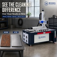 Machine de nettoyage au laser pour l'élimination de la rouille, de la peinture et des oxydes sur les pièces métalliques 300W/500W à impulsions refroidies par air