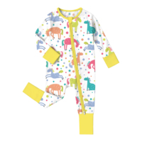 Combinaison pour garçon, motif dinosaure, rayures rouges, combinaison bébé à manches longues, fermeture éclair, pyjama pour nourrisson, vêtements de nuit en bambou