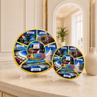 Großhandel Harz-Reiseandenken-Teller Europäische Sehenswürdigkeiten Holland Paris Bordeaux Cannes Geschenk-Display Touristenläden Heimdekoration