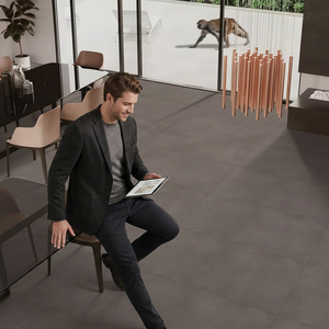 Noruega Almendra China 600x1200 Suelo Hormigón Mate Liso Gris Porcelana Baldosa Cerámica Premium - Product Image 1