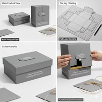 Emballage personnalisé avec logo OEM pour cosmétiques de luxe, boîtes cadeaux cosmétiques noires personnalisées, boîtes magnétiques pour emballages de parfums