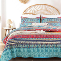 Vente en gros de 3 pièces ensemble de couette léger en diamant en polyester matelassé ultrasonique en coton drap de housse de couette d'hôtel vintage