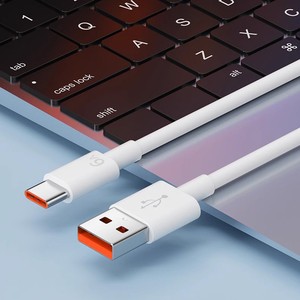 Cable de carga tipo C USB C a USB A, carga rápida para Huawei Xiaomi PD66W SuperVOOC, color blanco - Product Image 1
