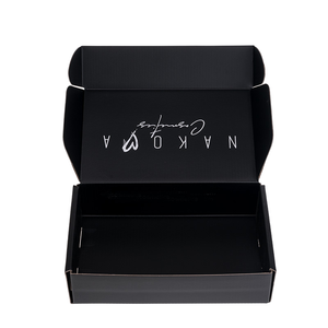 Personalised Ecommerce Postal Cardboard Paper Box Black Corrugated Shipping Box With Logo
