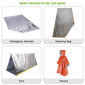 Peso ligero Primeros auxilios Rescate Emergencia Clima frío Cálido Desechable Space Foil Mylar Mantas térmicas impermeables - Product Image 6