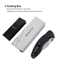 Couteau pliant EMHTiii en acier haute teneur en carbone 8Cr14, couteau de chasse pliant de poche en acier pakistanais avec motif Damas au laser, vente en gros