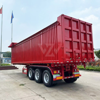 Semi-remorque benne basculante 3 essieux certifiée CE, 50-60 tonnes, à déchargement arrière hydraulique, durable, pour charbon, sable et pierre - En promotion