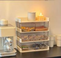 En stock : Étagère de rangement multi-niveaux en plastique pour cuisine et bar à thé, organisateur de vaisselle, de collations et d'épices, pour la maison